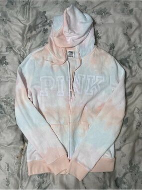 PINK Victoria's Secret Pastel Tie-Dye Zip Hoodie